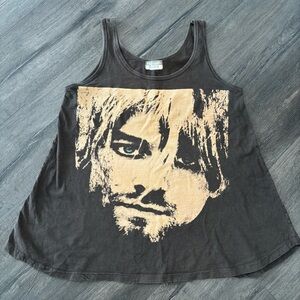 Nirvana Kurt Cobain Band Tee Street Model Tank Top Size Womens L